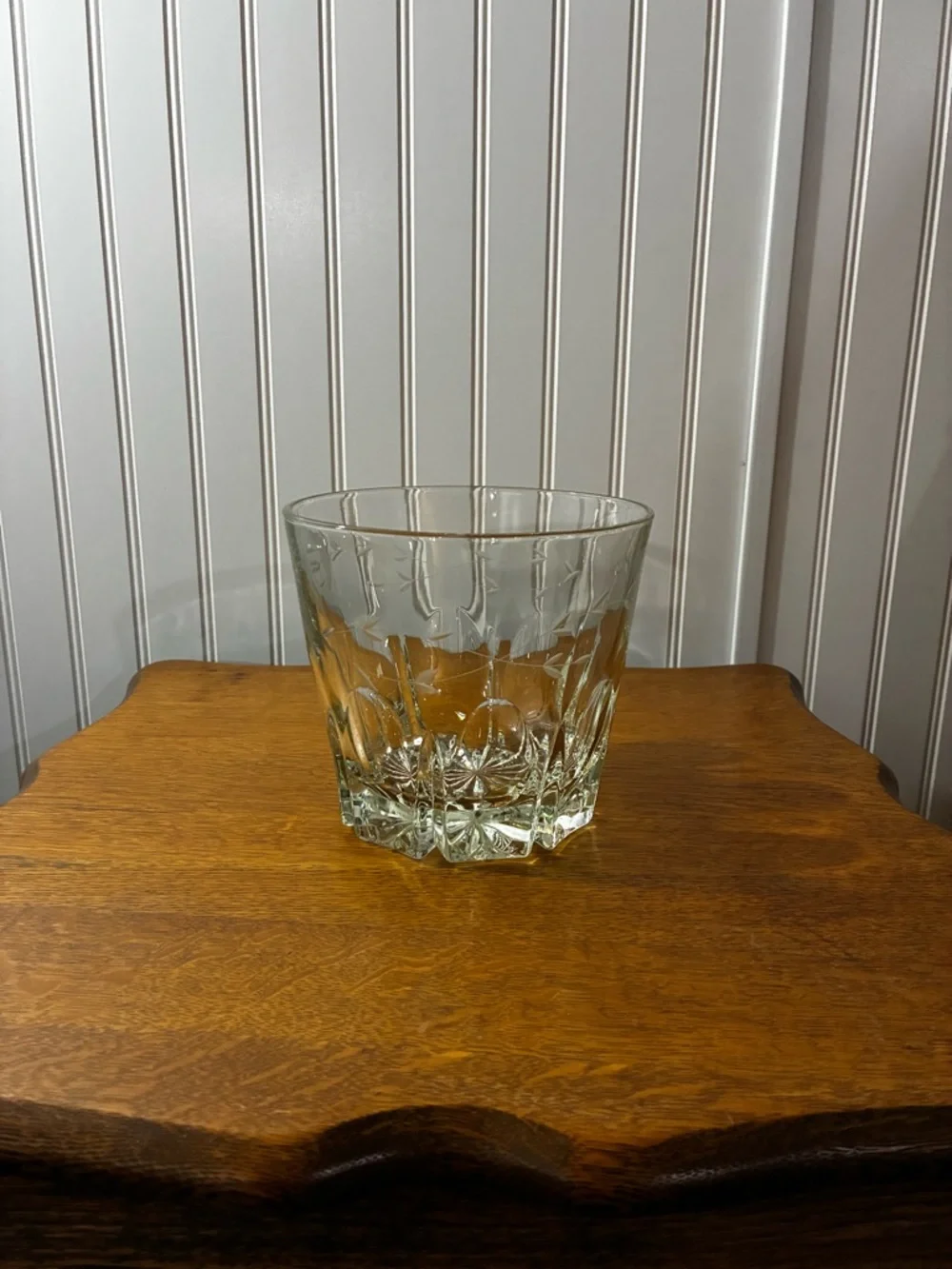 Princess House Heritage Crystal Ice Bucket Etched Floral Vintage Barware